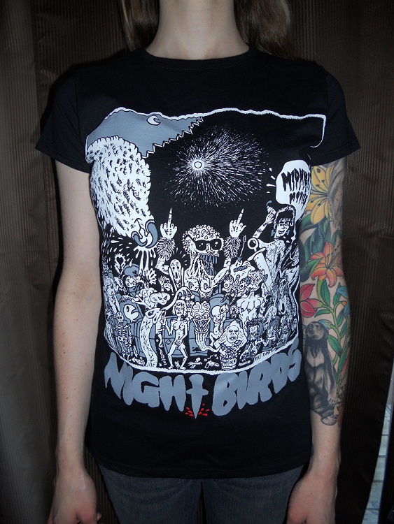 Night Birds Midnight Movies tee girls size
